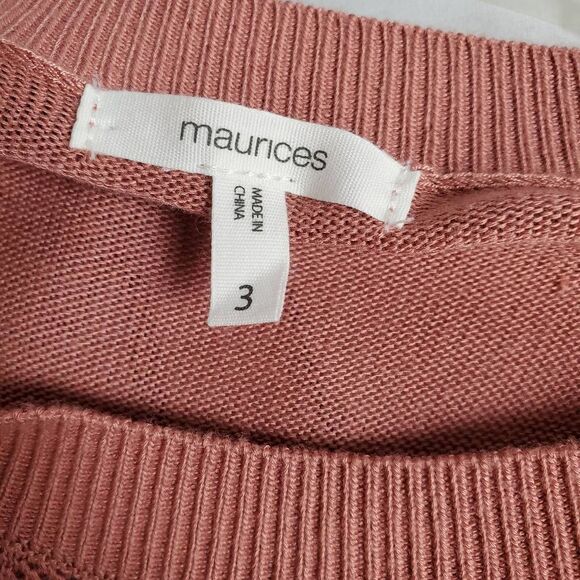 Maurices Women’s Dusty Rose Knit Sweater Tunic Size 3 - Picture 5 of 7